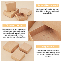 Scatola di carta kraft creativa pieghevole&nbsp;CON-WH0077-01B