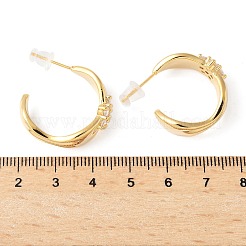 Messing Micro Pave klare Zirkonia Ohrstecker&nbsp;EJEW-Z104-01G