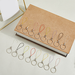 40 Stück 8 Farben Nylonschnur mit Zinklegierungshülse Handygurte&nbsp;FIND-GF0008-37