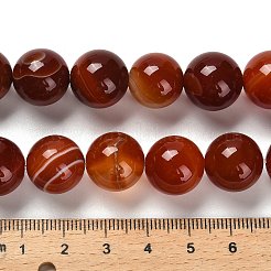 Hebras de cuentas de ágata con bandas naturales teñidas&nbsp;G-G175-A09-01