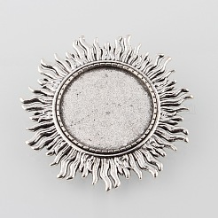 Antike Legierung Sonne Brosche Cabochon Lünette Fassungen&nbsp;PALLOY-O038-43AS