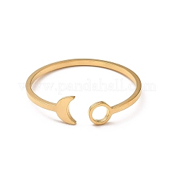Anelli polsini aperti in acciaio inossidabile 304&nbsp;RJEW-Q808-01B-G