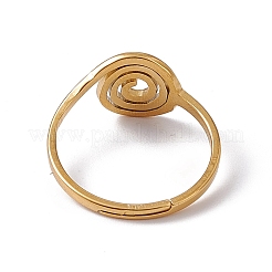 Ionenplattierung (IP) 201 Edelstahl Wirbel verstellbarer Ring für Frauen&nbsp;RJEW-C045-07G
