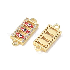 Dijes de conector de circonio cúbico transparente con micro pavé de latón&nbsp;CU-CBA6305-11G-B