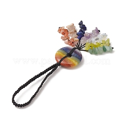 Décorations de pendentif de pierres précieuses naturelles mélangées chakra&nbsp;HJEW-TA00028