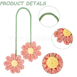 Decorazioni pendenti in filato di lana intrecciato a mano con fiori per ornamenti appesi all'auto&nbsp;HJEW-WH20004-11A