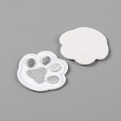 Aufnäher/selbstklebende Aufnäher aus Polyester mit Hundepfoten-Stickerei&nbsp;DIY-TAC0025-03