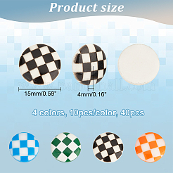 40pcs 4 Farben Plastikcabochons&nbsp;KY-DC0001-11