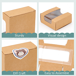 Boîtes-cadeaux carrées de stockage de papier avec fenêtre clairement visible&nbsp;CON-WH0095-65A