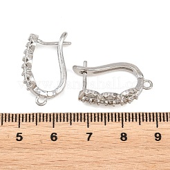 Ritrovamenti orecchini a cerchio in zirconi cubici chiari micro pavè di ottone&nbsp;KK-K340-41P