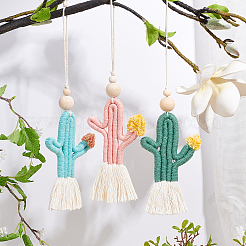 3 pz 3 colori decorazioni pendenti in cotone&nbsp;AJEW-CA0001-86