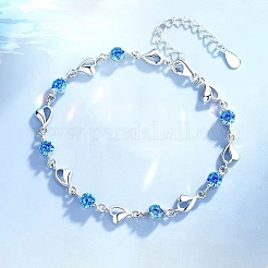 Halsketten & Gliederarmbänder mit Herzanhänger aus Legierung mit Strass&nbsp;FS-WGED12D-01