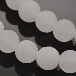 Natürliche weiße Jade runde Perlen Stränge&nbsp;G-G735-08F-6mm