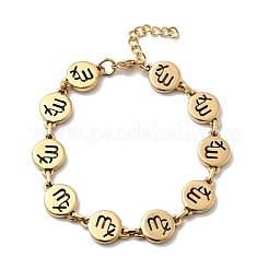 12 bracciale a catena con maglie in acciaio inossidabile 304 con costellazioni&nbsp;BJEW-I239-01G-08
