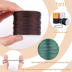 5 rouleau de cordon en nylon satiné 5 couleurs&nbsp;NWIR-PH0001-99