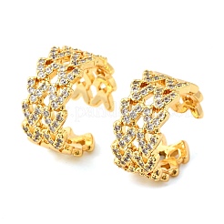 Orecchini a polsino in zircone chiaro con micro pavè di ottone&nbsp;EJEW-K309-10G