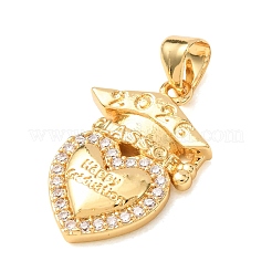 Pendentifs en laiton zircon cubique transparent&nbsp;KK-CBA0009-07G