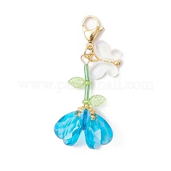 Set di decorazioni con pendenti a farfalla in acrilico e perline di vetro fatte a mano&nbsp;HJEW-MZ00259-04