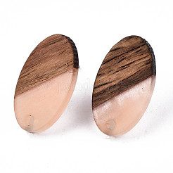 Accessoires de boucles d'oreilles en résine et bois de noyer&nbsp;MAK-N032-005A-H03