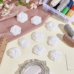 24 stücke 3d rose blume polyester computerized bestickt ornament zubehör&nbsp;DIY-HY0002-58