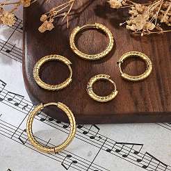 Pendientes de aro de acero inoxidable 304&nbsp;EJEW-R017-01G-02