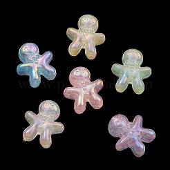 Placage uv lumineux perles acryliques irisées arc-en-ciel&nbsp;PACR-E002-04
