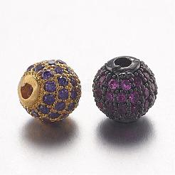Abalorios de latón con pavé de circonitas&nbsp;ZIRC-G078-38