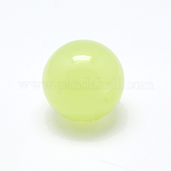 Resin Beads, Round, Imitation Jade, Lemon Chiffon, 18mm, Hole: 3mm, about 200pcs/bag