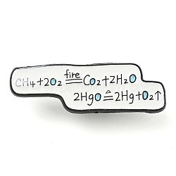 Chemische Gleichung Emaille-Pins, Abzeichen aus schwarzer Legierung für Rucksackkleidung, weiß, 13x41x1 mm