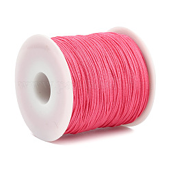 Плетеной нейлоновой нити, DIY материал для изготовления ювелирных изделий, темно-розовыми, 0.8 мм, 100 ярдов / рулон