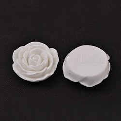 Abalorios de resina, flor color de rosa, blanco, 45x18mm, agujero: 1.5 mm