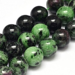 Natürliche runde Rubin in Zoisit Perlenstränge, 12 mm, Bohrung: 1 mm, ca. 34 Stk. / Strang, 15.5 Zoll