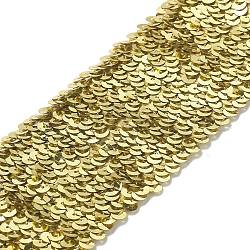Perle di plastica paillette elastiche, perle di paillettes, accessori dell'ornamento, rotondo e piatto, oro, 2-7/8 pollice (72 mm)