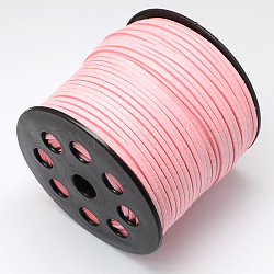 Faux Suede Cord, Faux Suede Lace, Pink, 2.7x1.4mm, about 98.42 yards(90m)/roll