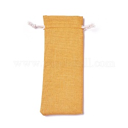 Pochettes en toile de jute, sacs à cordonnet, verge d'or, 23.8~24x7.7~8 cm