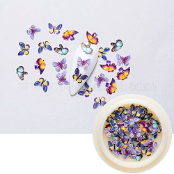 Papier-Cabochons, Nagelkunstdekorationen, lebensechter Schmetterling, Farbig, 4~8x5~10x0.1 mm, ca. 50 Stk. / Kasten