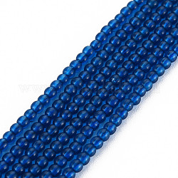Filo di perline in vetro, tondo, Blue Marine, 2mm, Foro: 0.6 mm, circa 185~206pcs/filo, 14.37~14.76 pollice (36.5~37.5 cm)