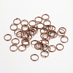 Hierro anillos del salto abierto, sin níquel, cobre rojo, 4x0.7mm, 21 calibre, diámetro interior: 2.6 mm, aproximamente 25000 unidades / 1000 g