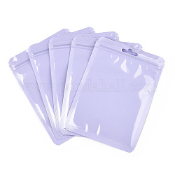 Sacchetti con chiusura zip yinyang per imballaggi in plastica, buste autosigillanti superiori, rettangolo, lilla, 14.8x10.5x0.24cm