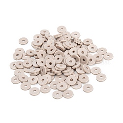 Manuell Polymer Ton Perlen, für DIY Schmuck Bastelbedarf, Disc / Flachrund, heishi Perlen, Bräune, 8x1 mm, Bohrung: 2 mm, ca. 650 Stk. / 50 g