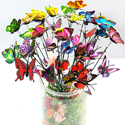 Бабочка пластиковый декоративный садовый кол, грунтовая вставка декор, для двора, лужайка, садовые украшения, разноцветные, 250x45 мм