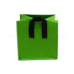 Sac en tissu en feutre, avec poignée en polyester, Sqaure, lime green, 9-1/2x9-5/8 pouce (24x24.5 cm)