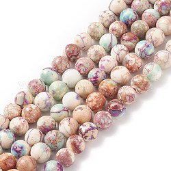 Natural Imperial Jasper Beads Strands, Dyed, Round, Plum, 8.5mm, Hole: 1mm, about 48pcs/strand, 15.35 inch(39cm)