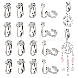 Unicraftale 70Pcs 304 Stainless Steel Clip-on Earring Findings, Stainless Steel Color, 16x7.5x10mm
