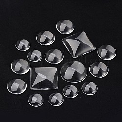 Cabuchones de cristal, formas mixtas, Claro, 14~25x14~25x7mm