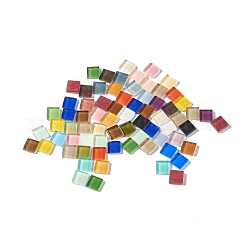 Mosaikfliesen Glascabochons, für Heimdekoration oder Basteln, Viereck, Mischfarbe, 15x15x4 mm, ca. 450 Stk. / 1000 g