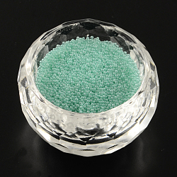 Translucence diy nail art 3d decoración de mini cuentas de vidrio, diminutas cuentas de uñas caviar, turquesa pálido, 0.6~0.8mm, aproximamente 450 g / bolsa