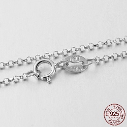 Ожерелья-цепочки из серебра 925 пробы с родиевым покрытием, с застежками пружинного кольца, платина, 18 дюйм x 1.4 мм