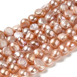 Fili di perle di perle d'acqua dolce coltivate naturali, due lati lucido, grado 3a+, cioccolato, 5~5.5x5~7x4~5mm, Foro: 0.5 mm, circa 61~62pcs/filo, 13.58 pollice (34.5 cm)