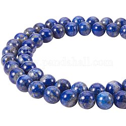 PandaHall Elite Natural Lapis Lazuli Bead Strands For Jewelry Making (1 Strands) Round, 8mm, Hole: 1mm about 16 inchs Long